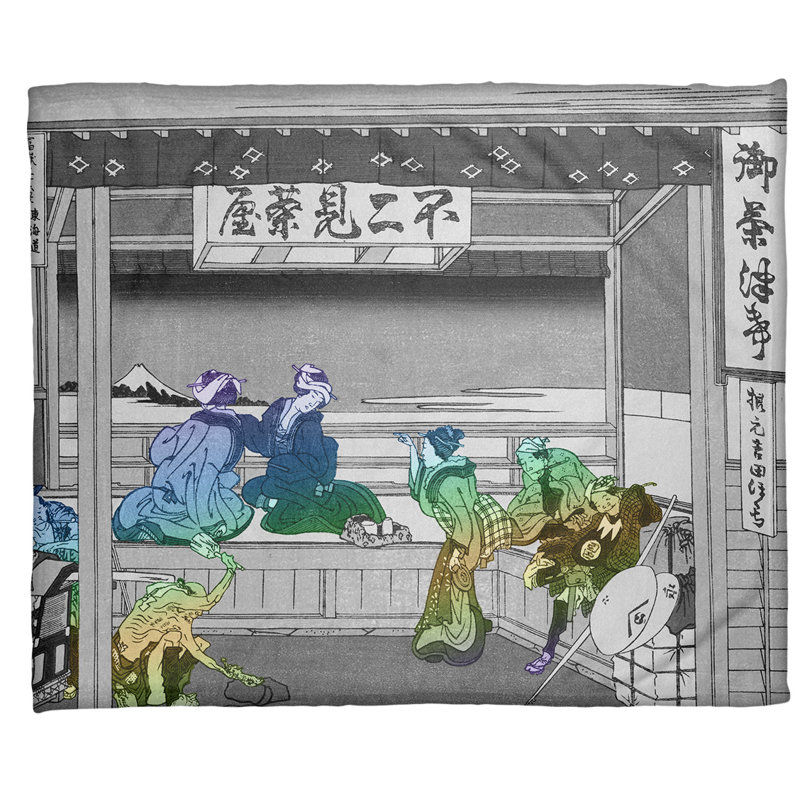  Jeté polaire Yoshida at Tokaido, Dégradé bleu