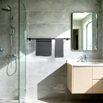 Double barre à serviettes en acier inoxydable SUS 304, porte-serviettes mural pour salle de bain