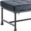Banc en velours à finition gris sablé, siège et dossier en mousse à mémoire de forme Kd avec structure en métal de style tuyau de rencontre, espace entre les planchers de 13 po, capacité de chargement de 300 lb, profondeur du produit de 24 po, largeur de 48 po et hauteur de 18 po,