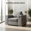 Chaise avec accoudoirs en tissu gris clair Gianna