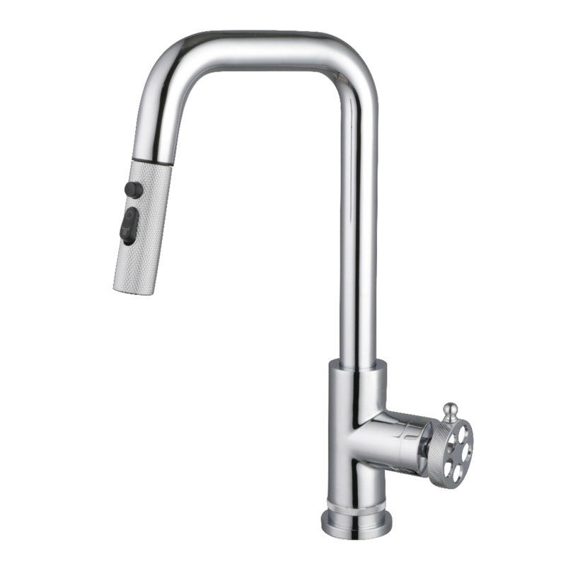 Kingston Brass Wendell Single-Handle Pull-Down Kitchen Faucet, Polished Chrome
