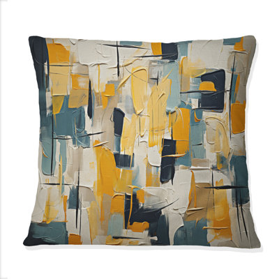 Squared Ceremony Abstract Expressionism I - Abstract Painting Printed Throw Pillow