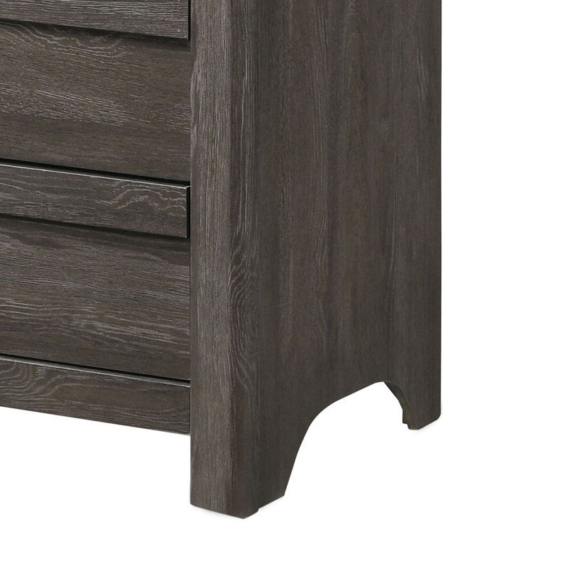 Commode en bois massif à 5 tiroirs 31,1 po Janellie
