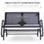Outsunny 2-Person Outdoor Glider Bench Patio Double Swing Loveseat Black