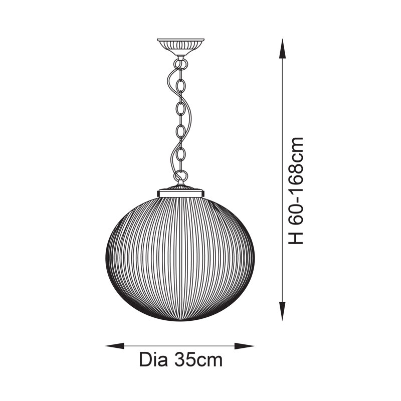Bateson 1 - Light Globe Pendant, 100cm H x 35cm W x 35cm D, Antique Bronze/Matt Opal Glass