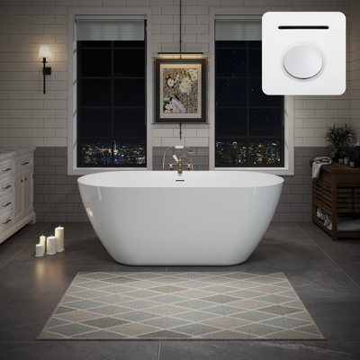 55" x 28" Freestanding Soaking Acrylic Bathtub