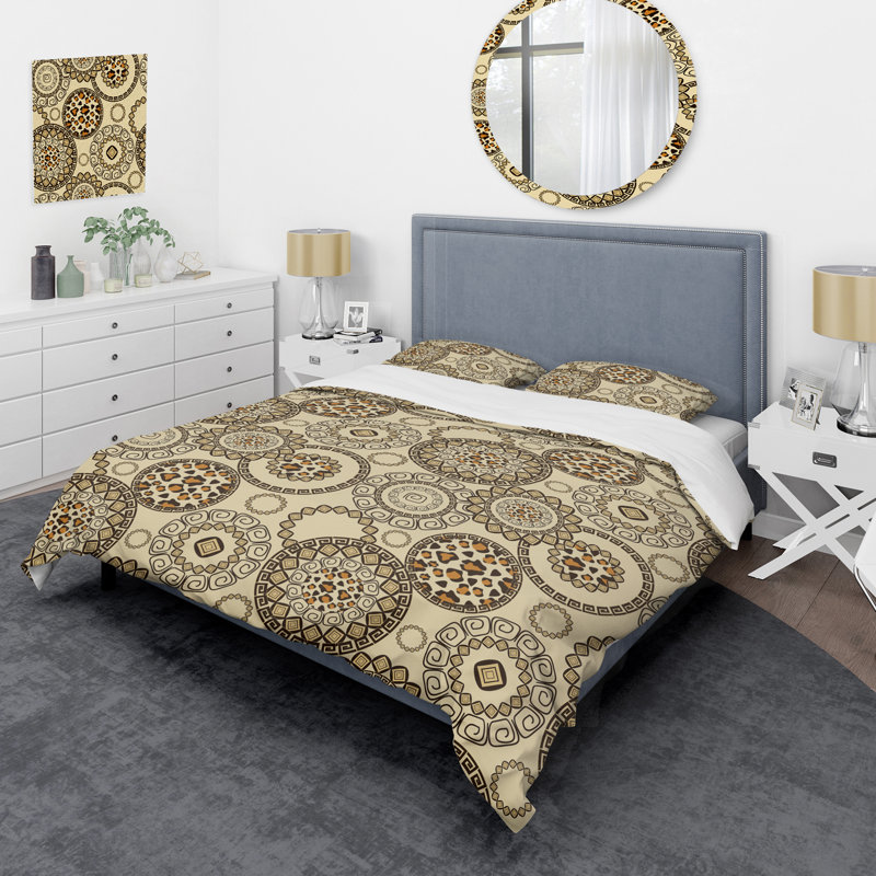 Cheetah Skin In African Style Polyester Floral Duvet Cover
