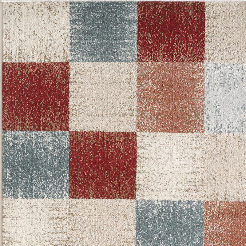 Wilkes-Barre Checkered Area Rug, Rectangle 5'3" x 7'7", Brown