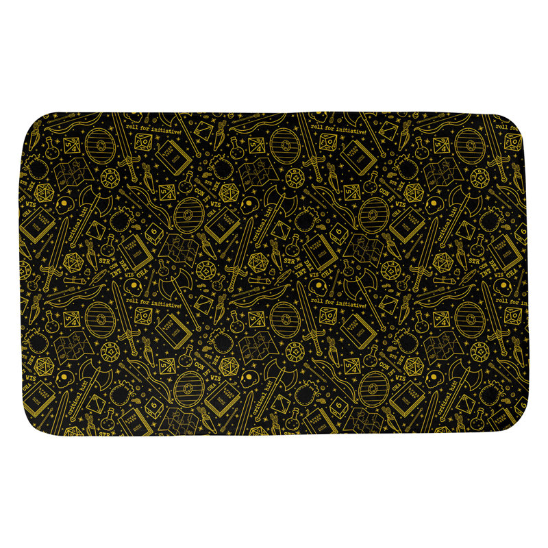 Tapis pour salle de bain rpg Leffel, l 21 po x L 34 po, Noir / Jaune