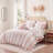 Pink Full Queen Bedding Sets, Microfiber Ruffle Toile Comforter Set