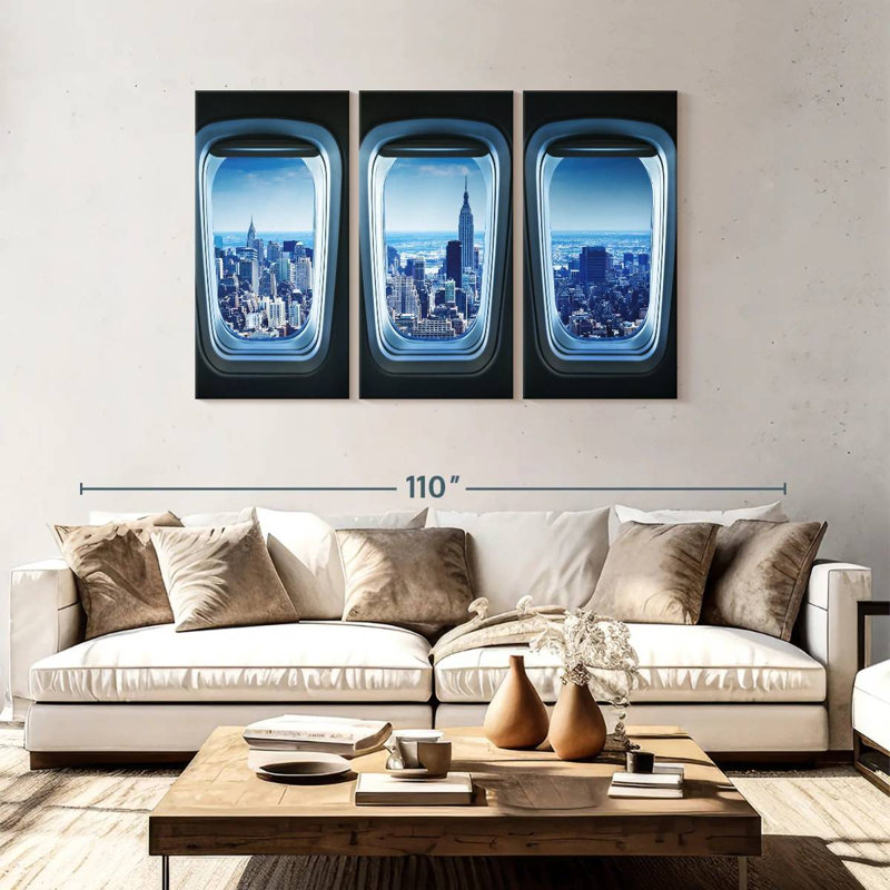 Mehar NY From Plane Window, 48" H x 74" W