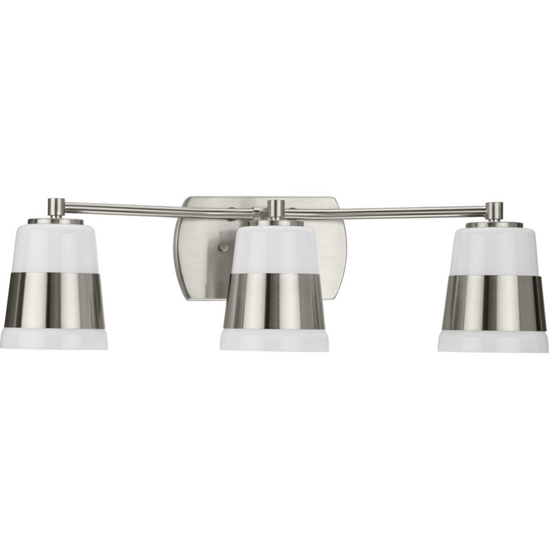 Markail 3 - Light Dimmable Vanity Light, Brushed Nickel, Brushed Nickel/White