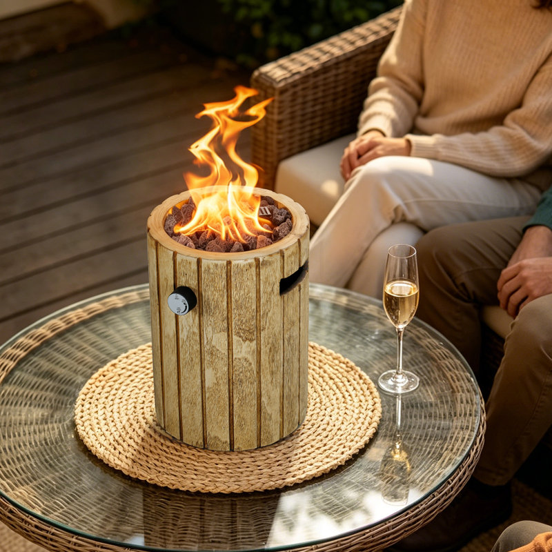 Afterglow Outdoor Tabletop Fireplace,Walnut, Walnut