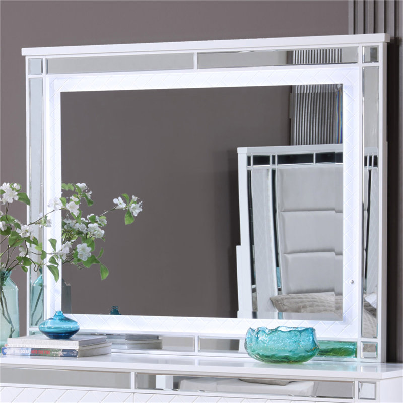 Miroir Livorno G02790-M, champagne argenté