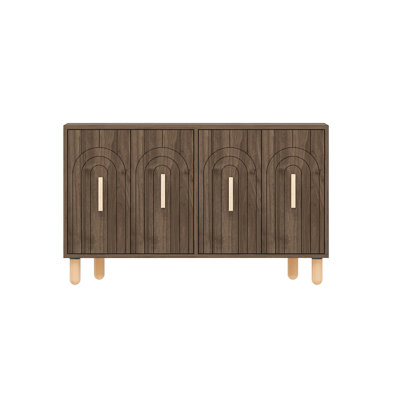Modern Walnut Console Table, 47.2 x 29.0 x 11.6 inches | 100% Melamine Coated Particle Board, Thickness: 0.7 inches | Stylish Brown Finish, Geometric Design | Perfect for Entryway, Living Room & Hallway Decor