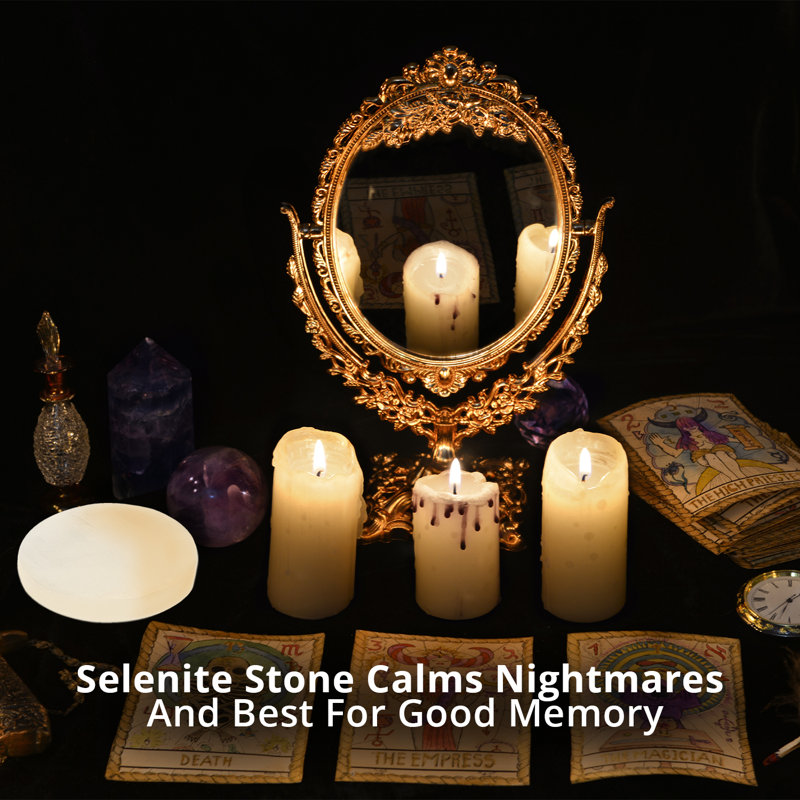 Plaque de charge en cristal sélénite Himalayan Glow, cristal marocain pour le nettoyage, idéal pour la décoration intérieure