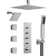 Dual Shower Heads System with Handheld Spray, Thermostatic Shower Faucet Set