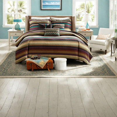 Ensemble de literie à courtepointe réversible, coton, style rustique pour la décoration intérieure