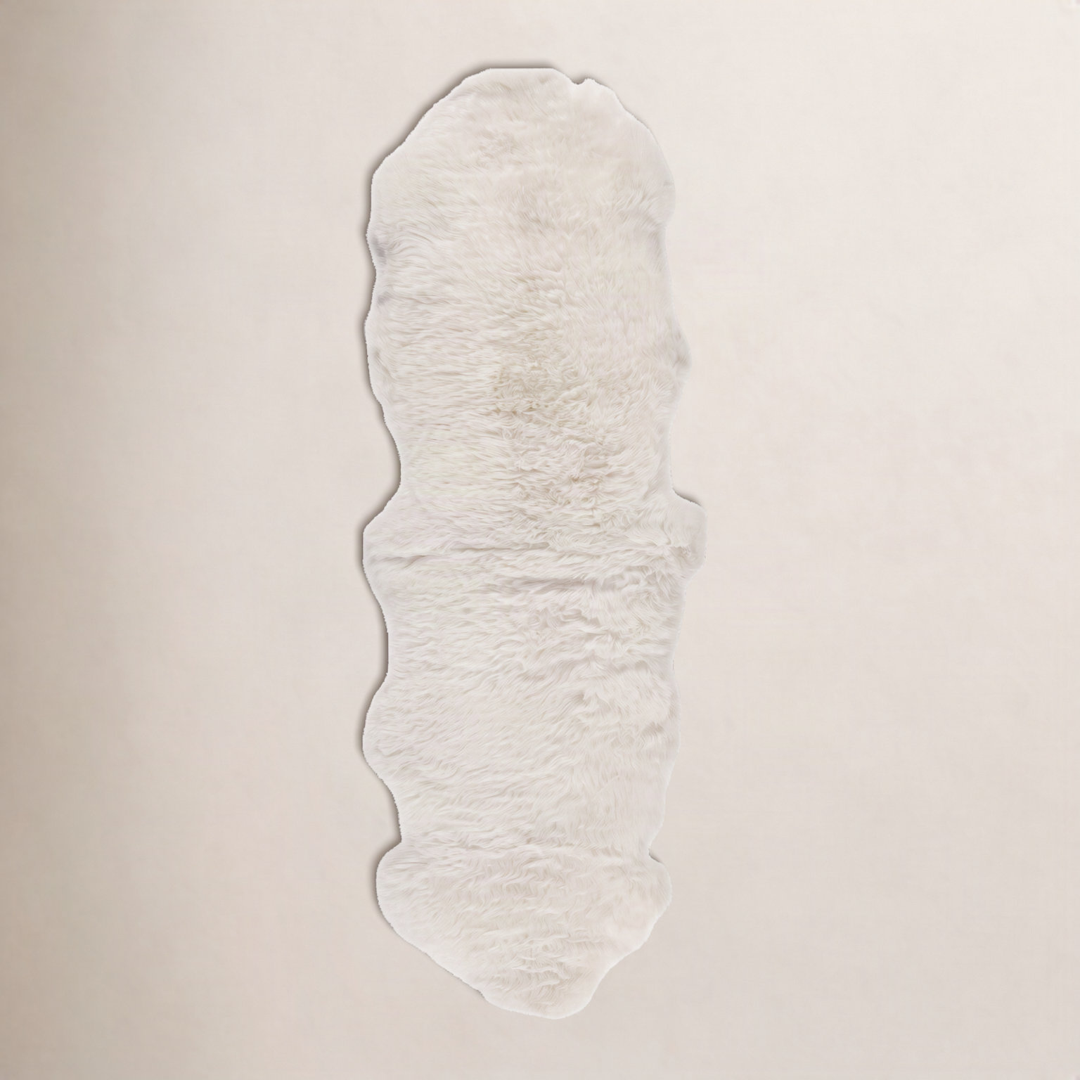 Mera White Handmade Sheepskin Rug, Runner 2' x 8'5"