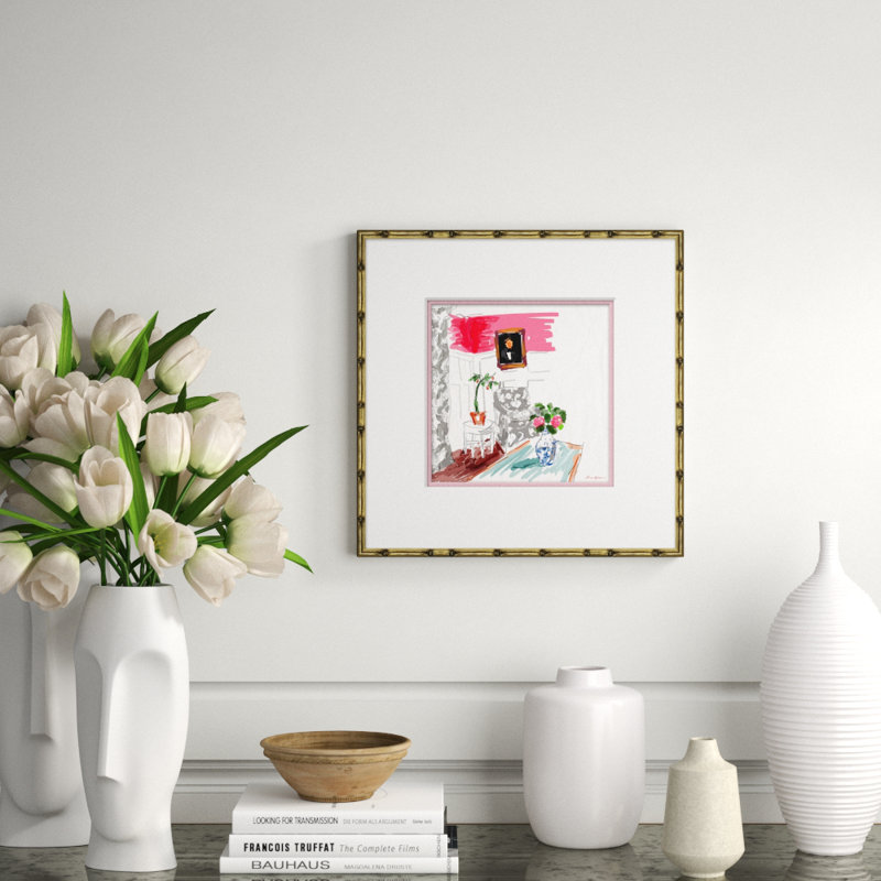 Interiors - Pink Living Room Framed by Dana Gibson