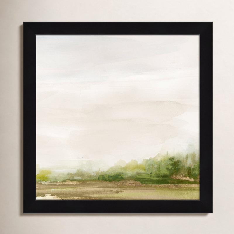 Icare Evening Stroll - peinture encadrée, Cadre noir, H 18 po x l 18 po x P 1,12 po