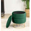 Adysen 37cm Wide Velvet Tufted Circle Pouffe Ottoman with Storage