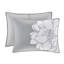Ensemble de literie réversible en coton avec coussins décoratifs gris pêche