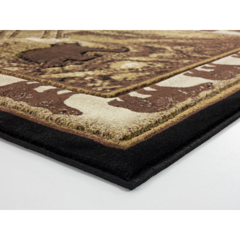 Tapis brun / beige Kaul, Rectangle 3 pi 9 po x 5 pi 9 po