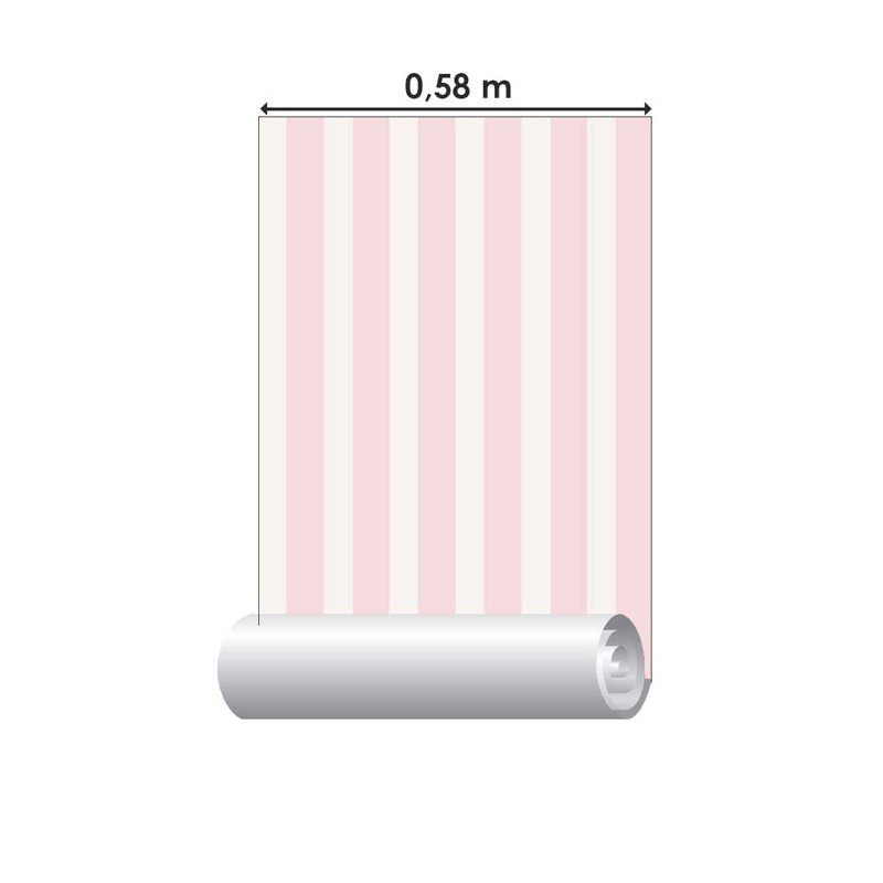 Rouleau de papier peint adhésif Derion, Blanc / rose, L 126 po x l 24 po