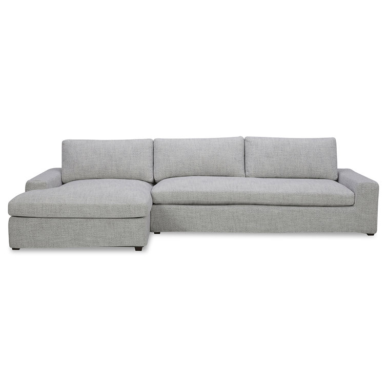 Hawkley small right facing 3 piece corner sofa in light grey weave