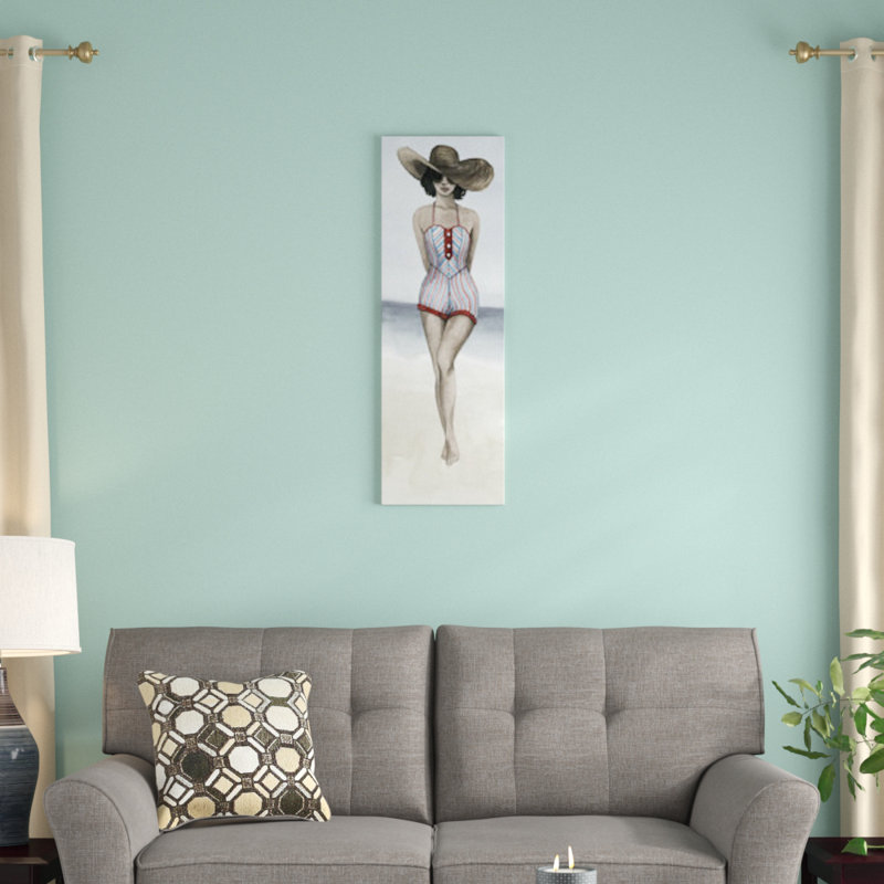«Beach Beauty III», reproduction sur toile, H 36 po x l 12 po x P 1,5 po, Cadre noir