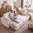 137.7" Modular Sofa Oversized Cloud Couch With 3 Ottoman And 2 Built-In Storage Side Tables-864715698