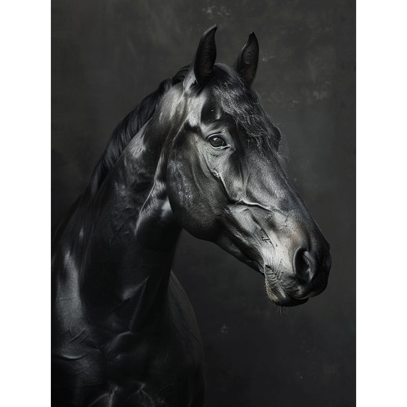 «Noir Portrait Four», art mural sur toile tendue, L 36 po x H 48 po x P 1,5 po