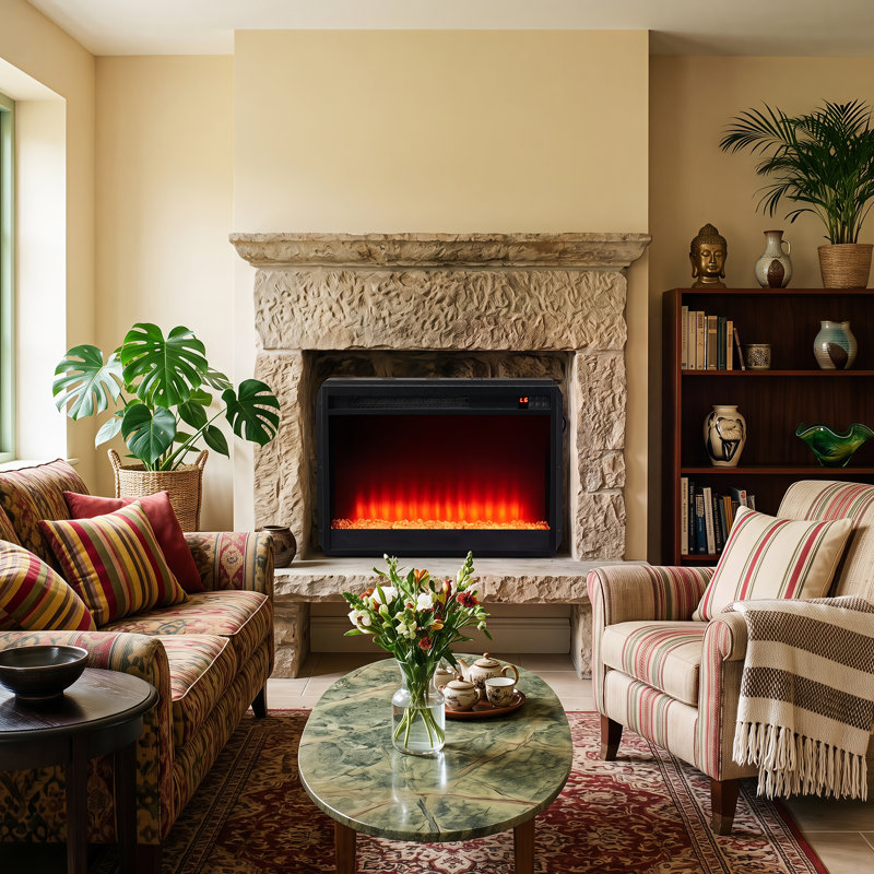 Electric Fireplace with Remote