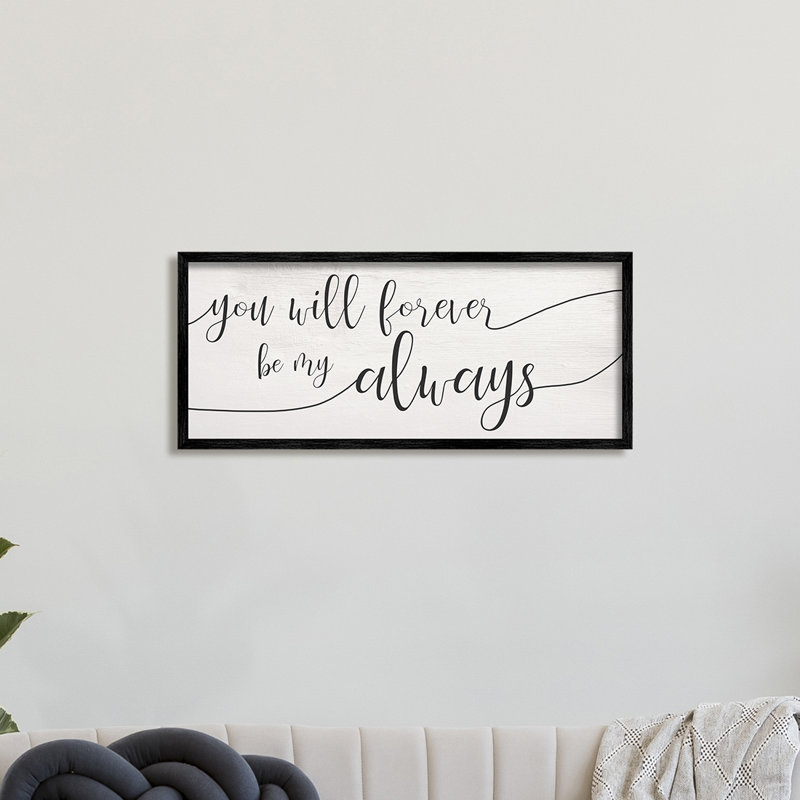 «Forever Be My Always Romantic», H 10 po x l 24 po, Giclée encadrée blanc bord de mer