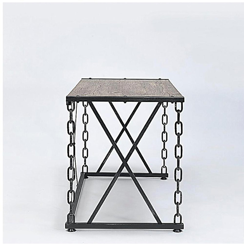 Country oak and retro black rectangular table