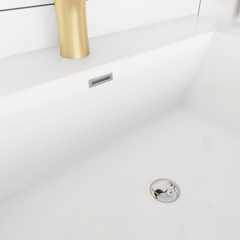 Lodena 60'' Double Sink Wall Mounted Bathroom Vanity with Resin Top, Natural Oak