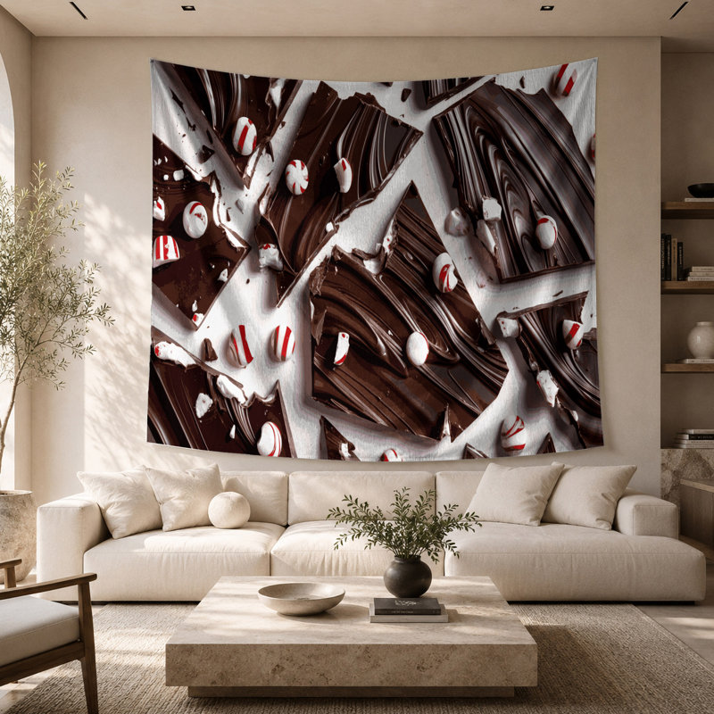 Tapisserie murale de Noël avec écorce de menthe poivrée, 26 po x 36 po