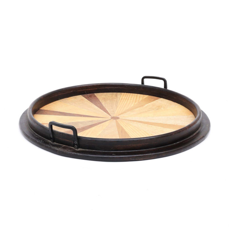 Handmade Wooden Round Tray/Décor & Serving Tray/Platter - 23.5"