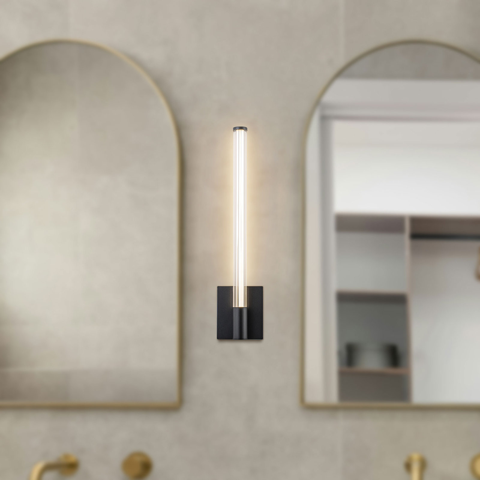 Maxe Dimmable LED Wall Sconce, 24-in, Black
