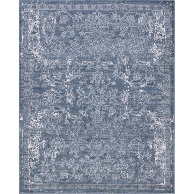 Tapis oriental bleu Charters Towers, Rectangle 7 pi 10 po x 10 pi