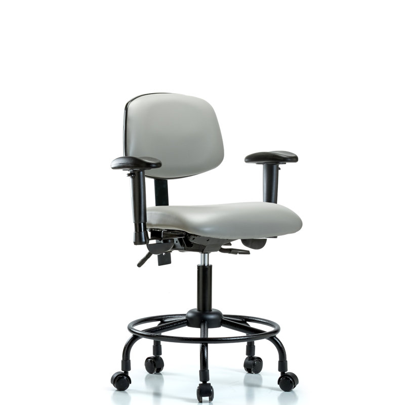 Ian Drafting Chair, Casters, Dove, Included
