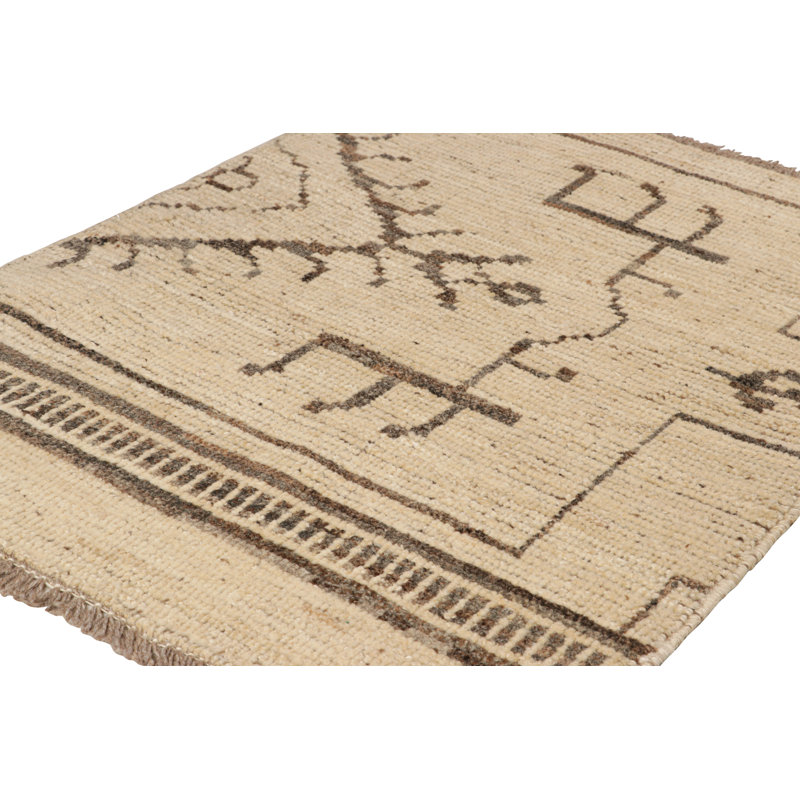 Rug & Kilim’S Modern Classics Rug In Beige With Brown Geometric Patterns, Rectangle 6' x 9'