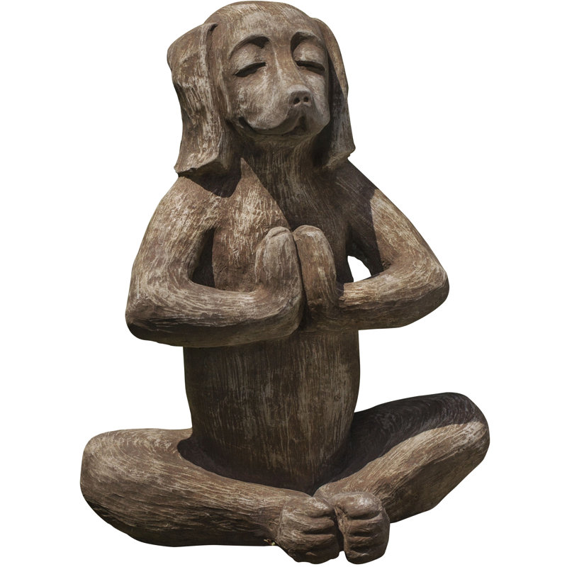 Yoga Dog Statue, Brownstone