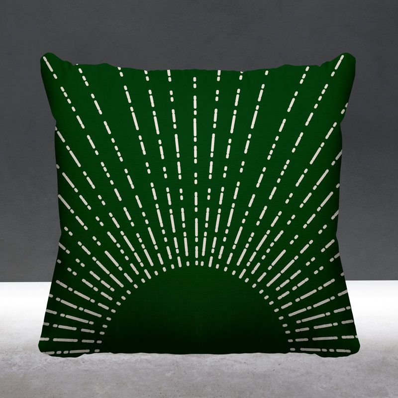 Coussin intérieur / extérieur Sunny Boho Starbusrt, L 15 po x H 15 po, Vert