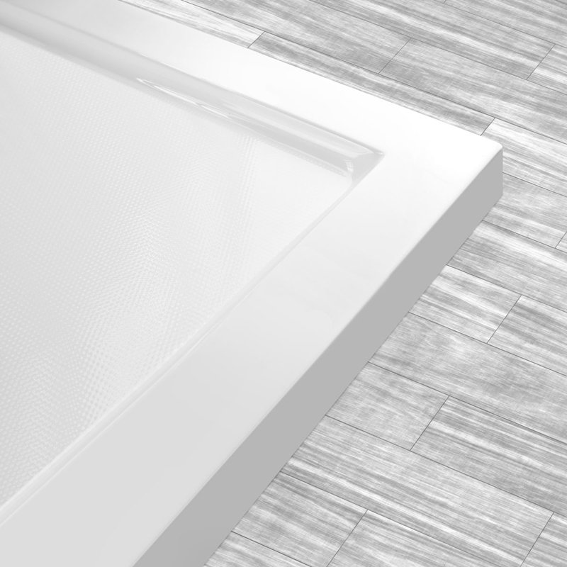 36'' Glossy White Acrylic Square Shower Base with Center Drain