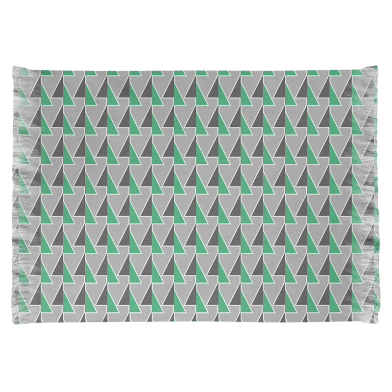 Tapis à flèches déplacées gris/vert/noir, Oui