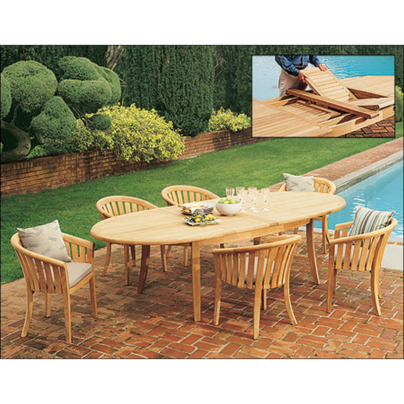 Lenong Outdoor 7 - Piece Teak Dining Set