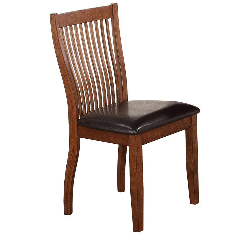 Jaymien 20 " H Faux Leather Upholstered Rubberwood Solid Wood Side Chair