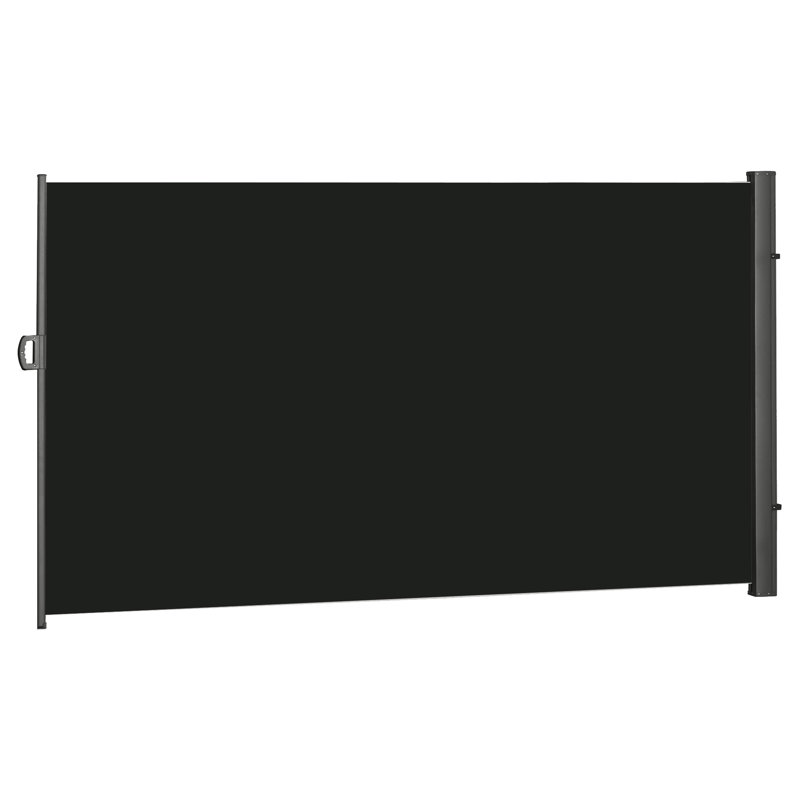 Dakota Fields 300cm W x 9cm D Polyester Cover Retractable, Black